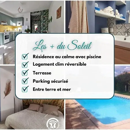 Le Soleil - Avec Piscine Et Parking - 15 Min Des Plages Apartament *