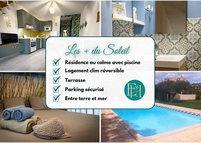 Appartement Le Soleil - Résidence Avec Piscine Et Parking - 15 Min Des Plages